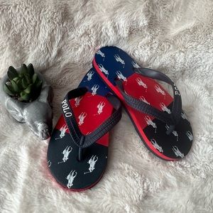NWT Ralph Lauren Logo Flip Flops